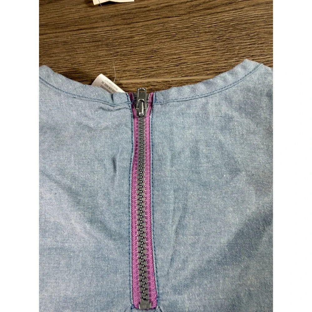 Gymboree Girls Blue Chambray Shift Dress Short Sleeve Pocket Size 5 NEW